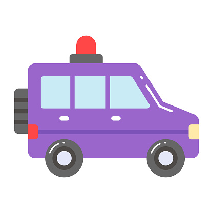 Check this amazing design icon of police car in modern style, cop car