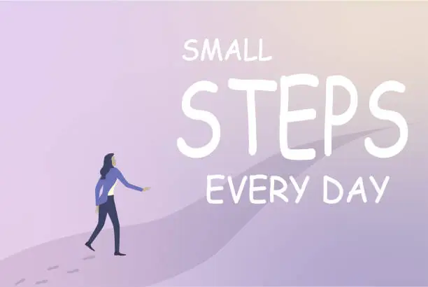 Vector illustration of Small steps everyday.