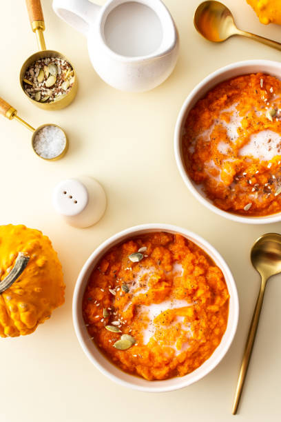 istock Healthy lunches with pumpkin soup 1471695590