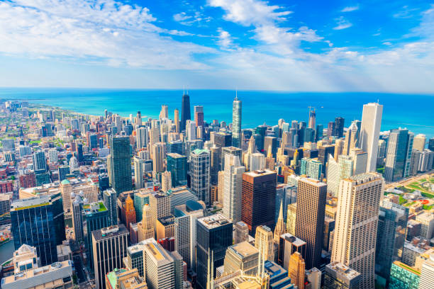 istock Chicago, Illinois USA Aerial Skyline View 1471695679