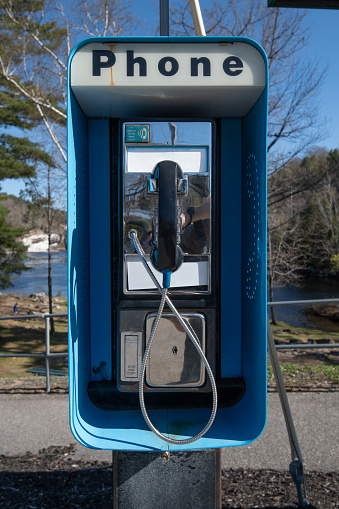 a vintage public phone