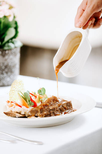 istock Grilled beaf with vegetables and mashpotato 1471701884