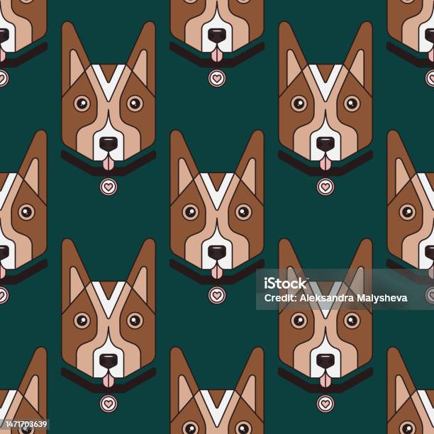 Chic Dog Pattern Pattern With Cute Stylized Dogs Vector Pattern For Textile Print Fabric ...