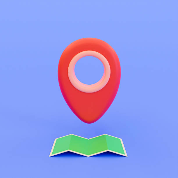 istock 3d marking location. Finding a location. A location icon. 3d rendering illustration. 1471703953
