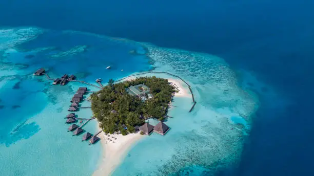 Photo of Drone photography of a Maldives island in paradise