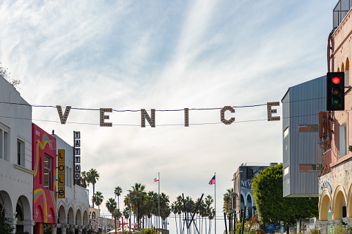 Los Angeles, United States - November 17, 2022: A picture of the iconic Venice sign.