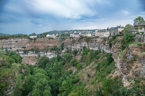 Canyon of Bozouls and its architecture in Aveyron, France