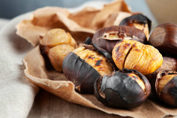 istock Sweet chestnut, Ripe chestnuts, Chestnut, Grilled chestnuts 1471724400