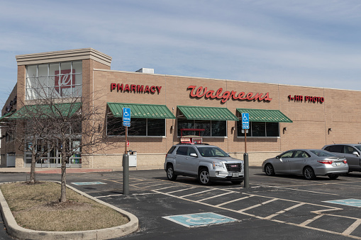 Anderson - Circa March 2023: Walgreens pharmacy and goods location. Walgreens operates as the second-largest pharmacy store chain in the US.
