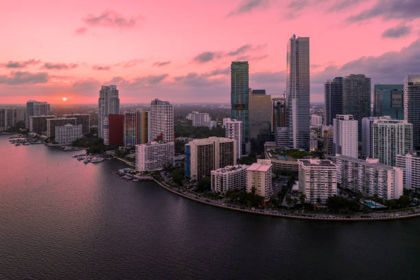 istock Miami at Sunset - Aerial View 1471739158