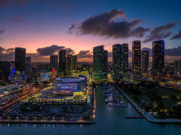 istock Downtown Miami at Dusk - Aerial View 1471739171