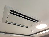 Modern ceiling air conditioner with light and fire detector