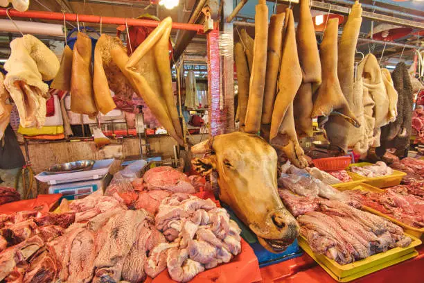 Photo of butcher of Chow Kit Market of Kuala Lumpur