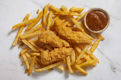 Three Piece Chicken Tender Meal with Fries and Gravy