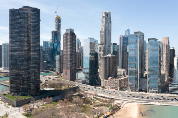 istock Chicago lakefront, aerial view 1471756911