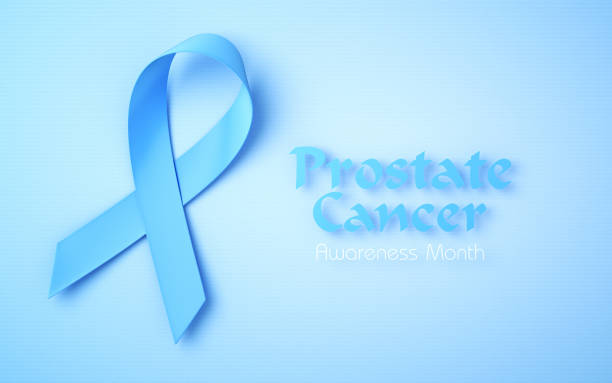 istock Awareness Blue Prostate Ribbon Folded, Sitting On The Blue Floor 1471759581