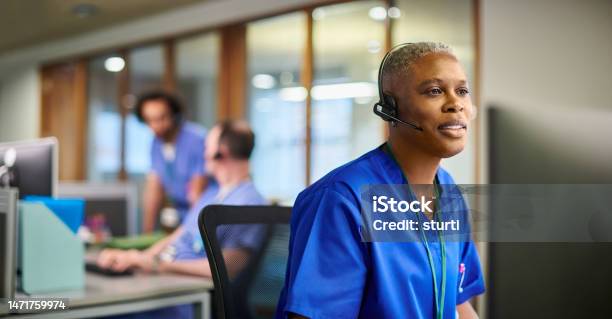 Healthcare Provider Helpline Stock Photo - Download Image Now - Nurse, Using Phone, Healthcare And Medicine