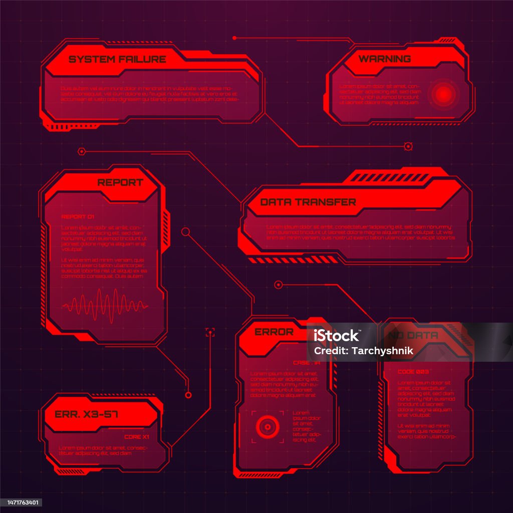 Red Ui Box Red Futuristic Hud Or Ui Elements Scifi User Interface Text Boxes ...