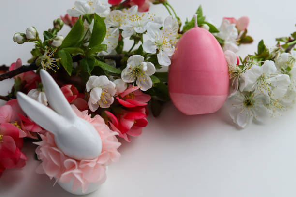 istock colorful Easter eggs, willow twigs and spring flowers 1471765165