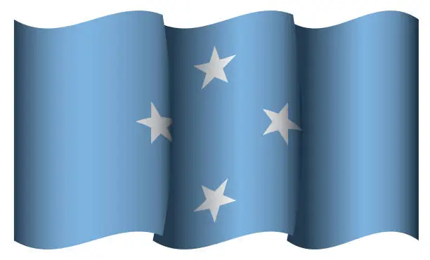 Vector illustration of Flag of Federated States of Micronesia