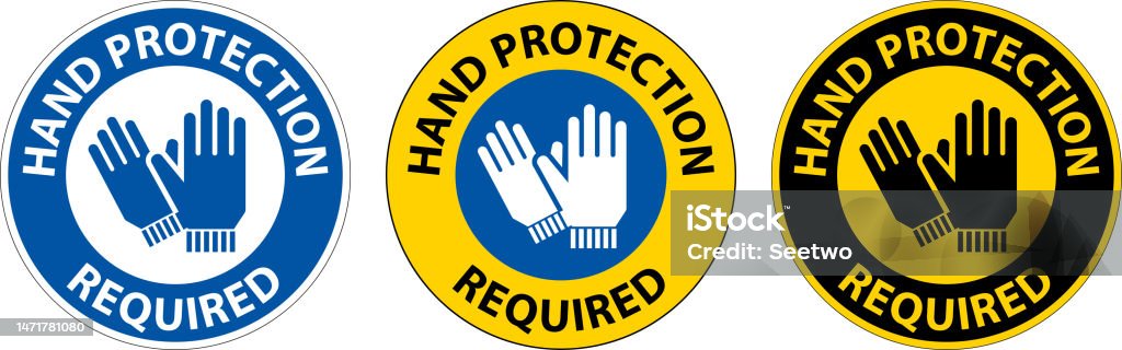 Hand Protection Background Hand Protection Required Sign On White Background Stock Illustration ...