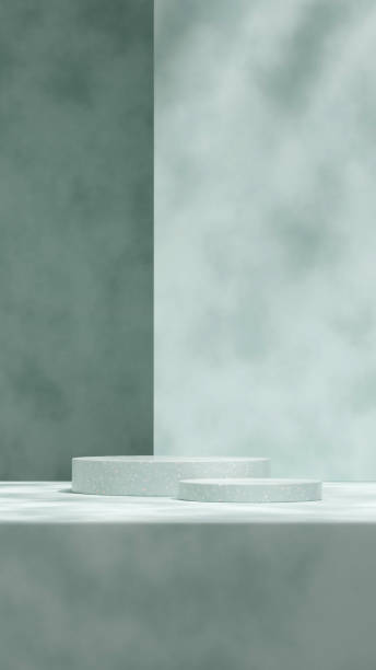 istock in portrait abstract paint green wall rendering 3d empty space green terrazzo texture podium 1471781651