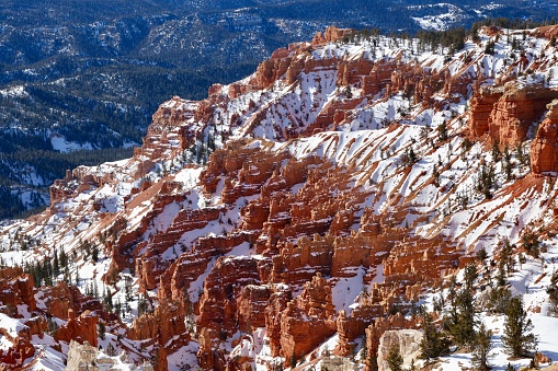 snow on rock formations in Cedar Breaks Utah