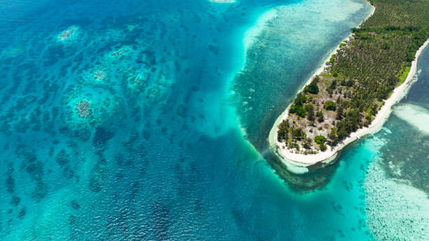 istock Seascape with sea and island. 1471783102