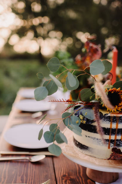 istock Side view of wedding reception table set up 1471795210