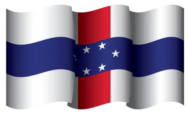 Vector illustration of Flag of the Netherlands Antilles