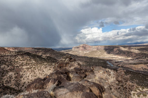 View north from the White Rock Overlook, New Mexico stock photo