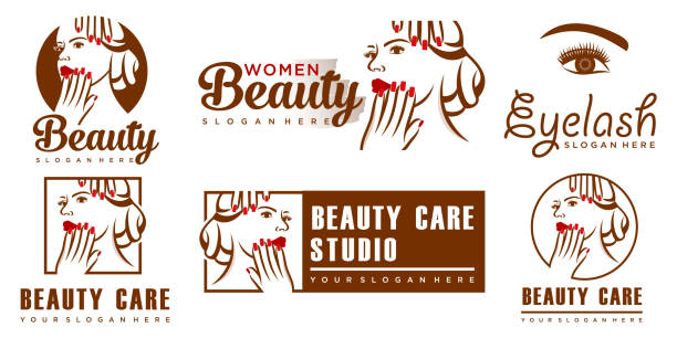 ilustrações de stock, clip art, desenhos animados e ícones de nails icon collection with creative and unique element concept - toenail hair salon cosmetics make up