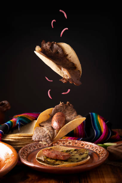 istock Flying Carne Asada Tacos 1471798772