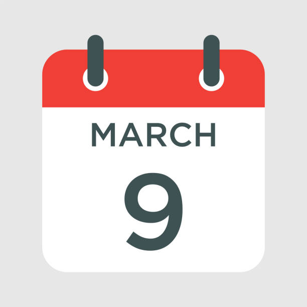 calendar - March 9 icon illustration isolated vector sign symbol calendar - March 9 icon illustration isolated vector sign symbol june file stock illustrations