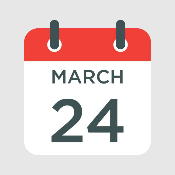 calendar - March 24 icon illustration isolated vector sign symbol calendar - March 24 icon illustration isolated vector sign symbol may 24 calendar stock illustrations