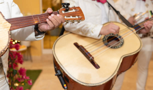 Mariachi Band  hands details stock photo