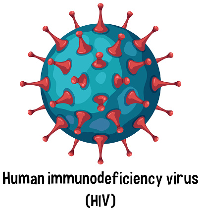 Human immunodeficiency virus (HIV) with text illustration
