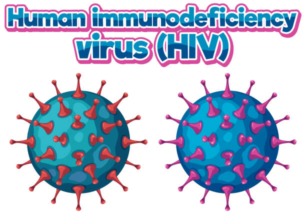 вирус иммунодефицита человека (вич) на белом фоне - immunodeficiency stock illustrations