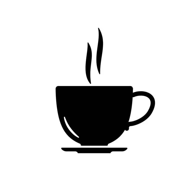 Vector illustration of Hot coffee cup icon isolated vector illustration.