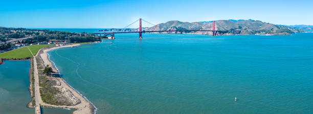 istock San Francisco Golden Gate Bridge from distance and drone. Sausalitos in the back 1471815536