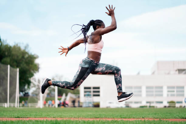 istock African-American athlete sprinter jumping. Sport 1471815812