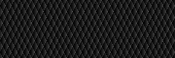 Vector illustration of horizontal elegant black gradient diamond shape for pattern and background.