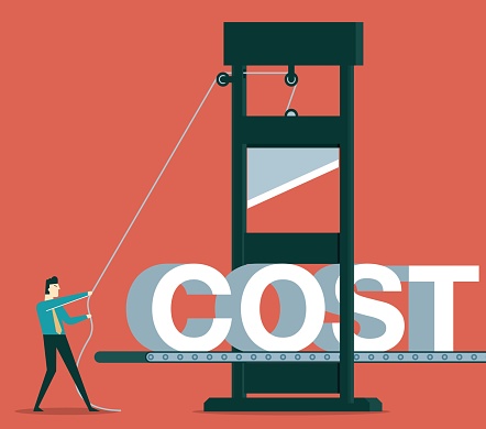 Cost cut stock illustration