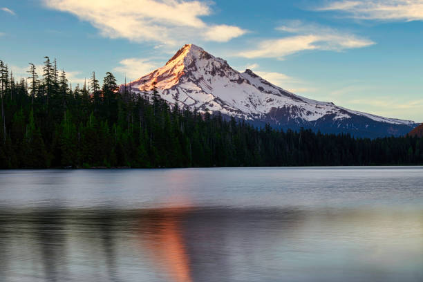 istock Mount Rainier at sunset with reflection in the lake, Washington. 1471821370