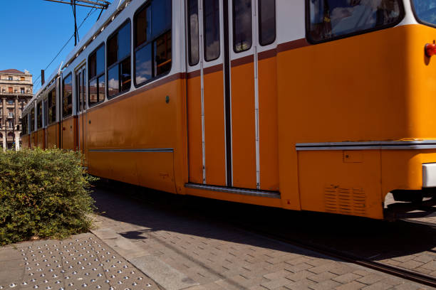 istock Tram tramway public transportation in Budapest, Hungary. 1471825414