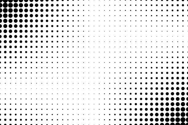 ilustrações de stock, clip art, desenhos animados e ícones de halftone texture with dots on white background. eps10 vector - halftone pattern spotted distressed box