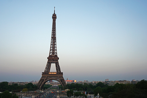 The Paris Eiffel Tower at Sunset
