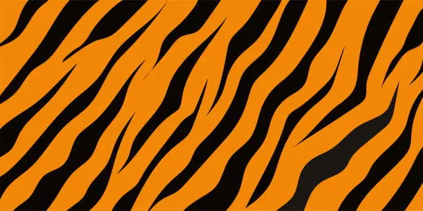 Vector illustration of Tiger seamless pattern. Tiger skin background