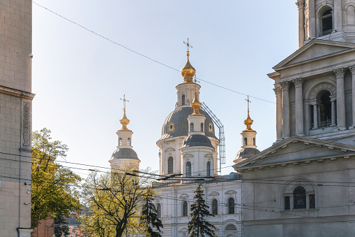 Uspensky Cathedral in Kharkiv, one of the most popular landmarks in the center of the city