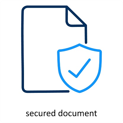 Secure Document Sign Secured Document Stock Illustration - Download Image Now - Concepts ...